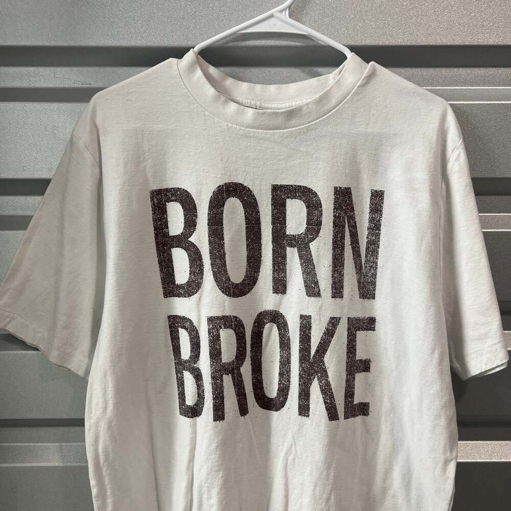 Cotton On Cropped Fit Graphic T-shirt In White Born Broke